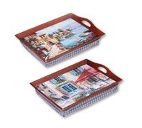 Set of 2 Large Cushioned Lap Trays Greenhurst Brown One Size