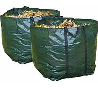 Set of 2 Large Heavy Duty Garden Waste Bags with Carry Handles Rubbish Grass Sack Lightweight UV Water Resistant Outdoor Resuable Bin Sack for Refuse Rubbish Leaves Grass Weeds