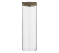 Set of 2 Large Monochrome Glass Storage Jar with Cork Lid glass