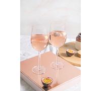 Set of 2 Large Ribbed Wine Glasses in Gift Box BarCraft Clear One Size