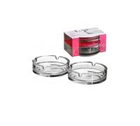 Set of 2 Lav Round Glass Ash Tray 10.2cm