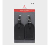 Set of 2 Leather Luggage Tags, Black One Size