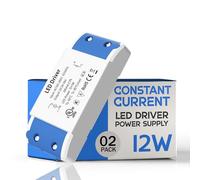 Set of 2 LED Driver 12W 280mA, Power Supply Unit, 100-265V AC to 34-46V DC Transformer, Constant Current Driver Adapter, Low Voltage Transformers for DIY Light Strips, LED Bulbs and Ring Doorbell
