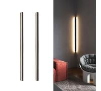 Set of 2 LED Wall Sconces - Black Linear Design, Acrylic Shade, Ideal for Creating a Lively Atmosphere in Living Room or Gaming Room