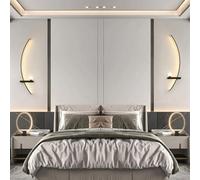 Set of 2 LED Wall Sconces Long Strip Design 3 Color Options Decorative Aluminum Arc Wall Lamps Perfect for Hallway Living Room and Ambient Lighting.