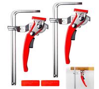 Set of 2 Lever Clamps, Table Clamp 160 x 60 mm All Steel Guide Rail Clamp with Lever Handle, Quick Release with 160 mm Capacity and 60 mm Throat Depth, One-Handed Clamp for Grinding, Cutting