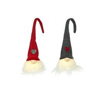 Set of 2 Light Up Christmas Santa Gonks 15cm Novelty Decoration