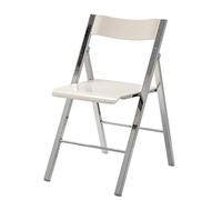 Set of 2 Lightweight Waterproof Acrylic Folding Stools Portable Chairs with Slip-Resistant Feet for Bathroom Makeup Table Office & Outdoor Use - White Opaque