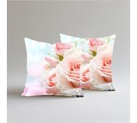 Set of 2 Linen Cushion Covers, Flower Cushions 60x60cm Square Throw Pillow Cases, Decorative Throw Pillowcases with Invisible Zipper, Livingroom Sofa Bedroom for Home Décor, Sofa, Landscape 9 S0A-434