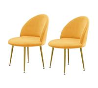 Set of 2 Luxury Velvet Dining Chairs Ergonomic Lightweight Design with Modern Gold Legs Chic Home Furniture for Dining Room Living Room and Kitchen Decor