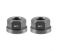 Set of 2 M9 1 0 Bike Hub Nuts Manufactured from 7075 Aluminum Alloy for Reliable Wheel Hub Axle Tightening on For Folding and Fixed Gear Bikes (Grey)