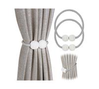 Set of 2 Magnetic Curtain Tiebacks for Small, Thin or Sheer Curtains Gray Curtain Tieback