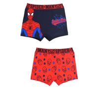 Set of 2 Marvel Spider-Man Boxer Shorts for Boys with Superhero Print, Navy and Red, 3-4 anni