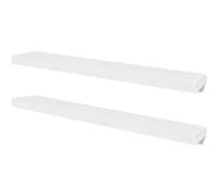 vidaXL 2 White MDF Floating Wall Display Shelves Book/DVD Storage, White