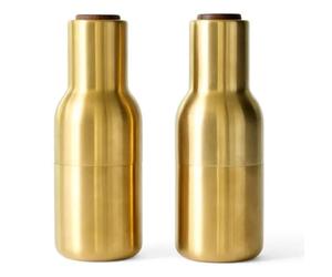 Set of 2 Menu Bottle Grind Gold Salt and Pepper Mills