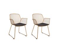 Beliani Set Of 2 Dining Chairs Appleton Metal Gold