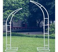 Set Of 2 Metal Curved Wedding Arch Frames Balloon Arch Backdrop Stand For Ceremony And Party Birthday Anniversary Baby Shower Floral Indoor Outdoor Event Decor ( Color : White , Size : 180cm+210cm )