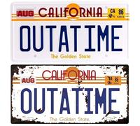 - Set of 2 metal license plate replicas of the Delorean TIME MACHINE car from the film Back to the Future OUTATIME: new and old / 62+73