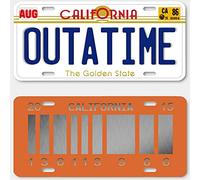 - Set of 2 metal license plate replicas of the Delorean TIME MACHINE car from the movie Back to the Future OUTATIME (PF02)