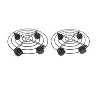 Set of 2 Metal Plant Stands on Wheels Lockable 360° Rolling Flower Pot Holders Max Load 45kg Round Base Plant Cart for Indoor/Outdoor Use