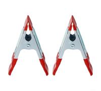 Set of 2 Metal Spring Clamps 2/4/6 Inch A Shaped Clips with Rubber Pads for Woodworking Carpentry, Photography Backdrops and Plastic Sheet Support (2inch)