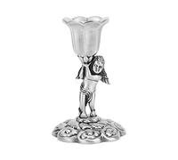 Set of 2 Metal Taper Candle Holders Romantic Angel Decorative Candle Sticks Table Centerpiece Decoration for Wedding Shabbat Church(B)