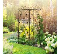 Set of 2 Metal Trellis for Climbing Plants Outsunny Black One Size