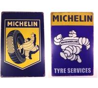 - Set of 2 MICHELIN metal plates, with aged effect, size of each plate: 30x20 cms
