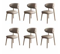 Set of 2 Mid Century Modern Solid Wood Dining Chairs Upholstered Armless Kitchen & Cafe Chairs Stylish Casual Seating for Living Room & Dining Room (Color 7 6PCS)