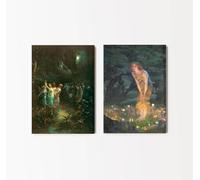 Set of 2 Midsummer Night's Dream Prints | Artwork, William Shakespeare Wall Art, Gustave Dore & Edward Robert Hughes, Comedy Play Poster