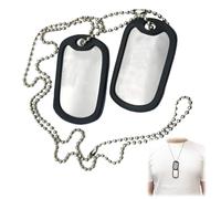 Set of 2 Military Dog Tags for Man,Army Style Dog ID Tags with Ball Chains,Personalised Dog Tags for Men,Stainless Steel Army Style Dog ID Tags,Mens Stainless Steel Necklace,Dog Tag Necklace Men