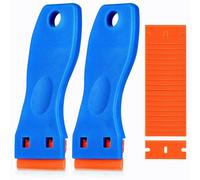 Set of 2 Mini Plastic Scraper Set, with 20 Plastic Blades, Glue Plastic Spatula, Plastic Spatula, Plastic Adhesive Remover, Car Sticker Plastic Spatula, Convient Pour Éliminer Les Résidus De Colle