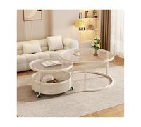 Set of 2 Modern Coffee Tables for Living Room - Sturdy Metal e Nesting Tables with Storage - Small Space Friendly Design for Patio and Home Office - Easy Assembly