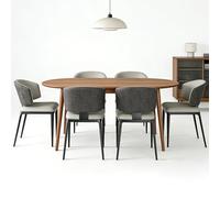 Set of 2 Modern Dining Chairs with Backrest Upholstet & Metal LegsEasy to Clean Accent Chairs for Kitchen & Bedroom Perfect for Dining RoomA1 6PCS