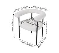 Set of 2 Modern Dining Chairs with Black Metal Legs