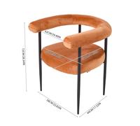 Set of 2 Modern Dining Chairs with Black Metal Legs