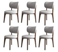 Set of 2 Modern Farmhouse Dining Chairs PU Leather Upholstered Dark Walnut & Light Gray Stylish Kitchen Furniture 250lbs Capacity Durable & Comfortable Seating