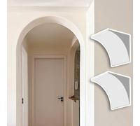 Set of 2 Modern Interior Rounded Doorway Arch Kit, DIY Installation Half-Circle Door Archway Molding, Paintable Lightweight Foam Curved Doorway Corners(26x26x26cm/10.2x10.2x10.2")