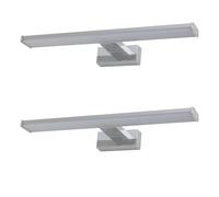 Set of 2 Modern LED Bathroom Wall Lights, Over Mirror Vanity Light, Chrome, IP44 Rated