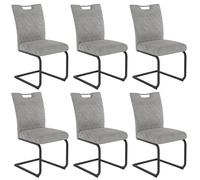 Set of 2 Modern Padded Dining Chairs, Extra Thick Cushs, Light Gray Upholstery, Quilted Backrest, Sturdy Metal Legs, Supports Up to 113kg, Perfect for Home Fur (6 Chairs Opt)