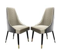 Set of 2 Modern rple Upholstered Leather Dining Chairs with Metal Legs for Kitchen Living Room OfficeStylish Side Chairs Comfortable & Durable 41x42x88 cm