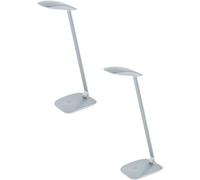2 PACK Table Desk Lamp Colour Silver Touch On/Off Dimming LED 4.5W Included