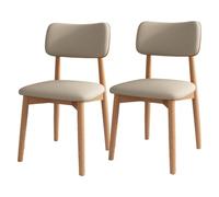Set of 2 Modern Solid Wood Dining Chairs, Curved Structure with Upholstered Back, Ideal for Kitchen and Living Room, Stylish Black Design, Vintage Mid-Century Aesthetic.