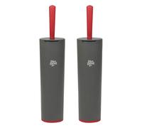 (Set of 2) Modern Toilet Brush with Holder Silicone Bathroom WC Easy Clean