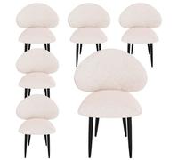 Set of 2 Modern Upholstered Dining Chairs Comfortable Oversized Kitchen Chairs with Metal Legs Wide Backrest Stylish Pink Perfect for Dining Room and Kitchen Decor