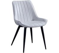 Set of 2 Modern White Dining Chairs Faux Leather Accent Chairs for Vanity & Makeup Stylish Home Furniture for Dining Room & Living Room Comfortable & Chic Design