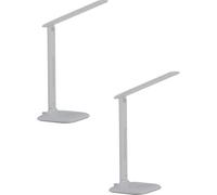 Set Of 2 Modern White Steel Touch Table Lamps With Dimmable Led