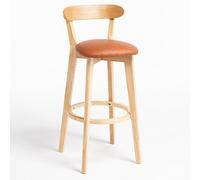 Set of 2 Modern Wood Bar Stools with Back and Soft Cush - table Counter Height Pub Chairs for Kitchen Island Breakfast Bar Dining Room Home Exhibit