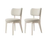Set of 2 Modern Wooden Dining Chairs, Upholstered Kitchen Seating with Backrest, Armless Lounge Chairs for Dining Room, Living Room & Waiting Area (Sherpa D)
