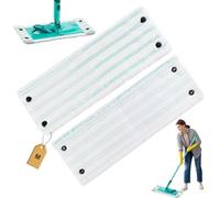 Set of 2 Mop Covers for Leifheit Clean Twist M Micro Duo Floor Mop Replacement Cover Microfibre 33 x 15 cm Set, Replacement Accessories for Leifheit Floor Mop Cover, for Strong Decontamination, All